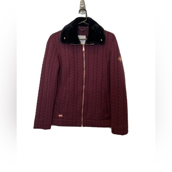 Regatta Great Outdoors Womens Cardigan Jacket Fur Trim Collar Maroon Size 3XL - Picture 1 of 7